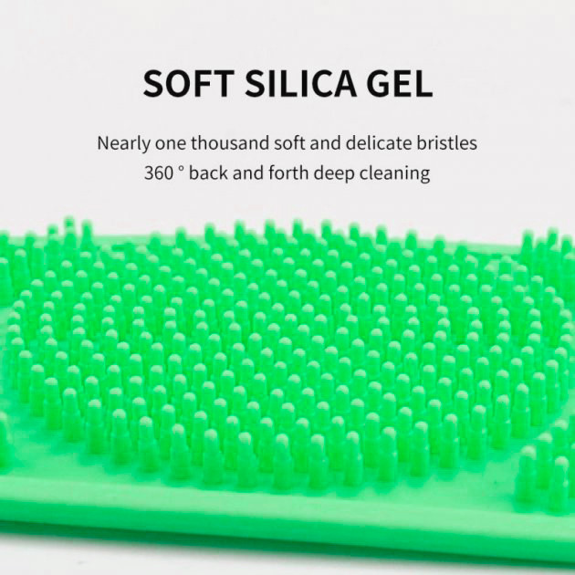 Силиконовая мочалка для тела "Silica gel bath brush" Зеленая, щетка мочалка для душа двухсторонняя (NS) - фото 6 - id-p1687201678