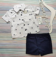 Детский нарядный набор - рубашка и шорты Pep&Co р. 9-12 мес