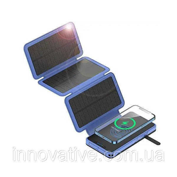 Портативна батарея Power Bank 20000 mAh AN-YD02 із сонячним зарядним пристроєм (Чорний)