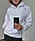 Біла жіноча толстовка з вишивкою на флісі з капюшоном XL, XXL, 3XL, фото 3