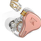 Динамічні навушники KZ DQ6S із мікрофоном (Рожево-золотий), фото 2