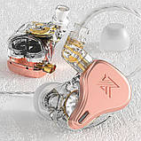 Динамічні навушники KZ DQ6S із мікрофоном (Рожево-золотий), фото 3