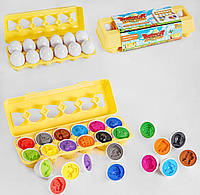 Игрушка сортер Яйца в лотке, цветной транспорт, развивающая игрушка Монтессори, Транспорт 3D сортер