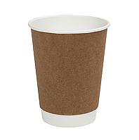 Стакан паперовий двошаровий 350 мл крафт (1/уп/25 шт)