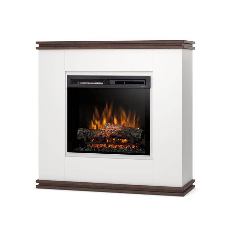 Електрокамін Vena з 23-дюймовою вставкою Білий матовий / Темний дуб