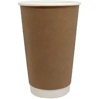 Стакан паперовий двошаровий 450 мл крафт (1 / уп / 25 шт)