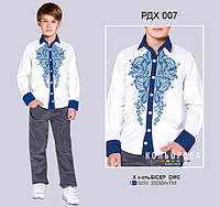Заготовка под вышивку комбинированной рубашки для мальчика (5-10 лет) ТМ КОЛЬОРОВА РДХ-007