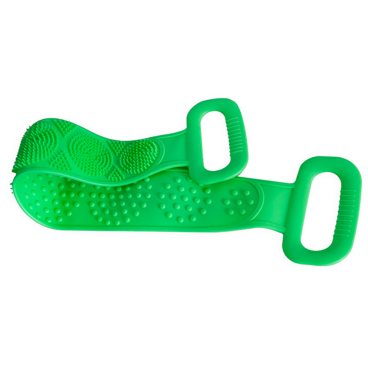 Силиконовая мочалка для тела "Silica gel bath brush" Зеленая, щетка мочалка для душа двухсторонняя (ZK) - фото 2 - id-p1687248357