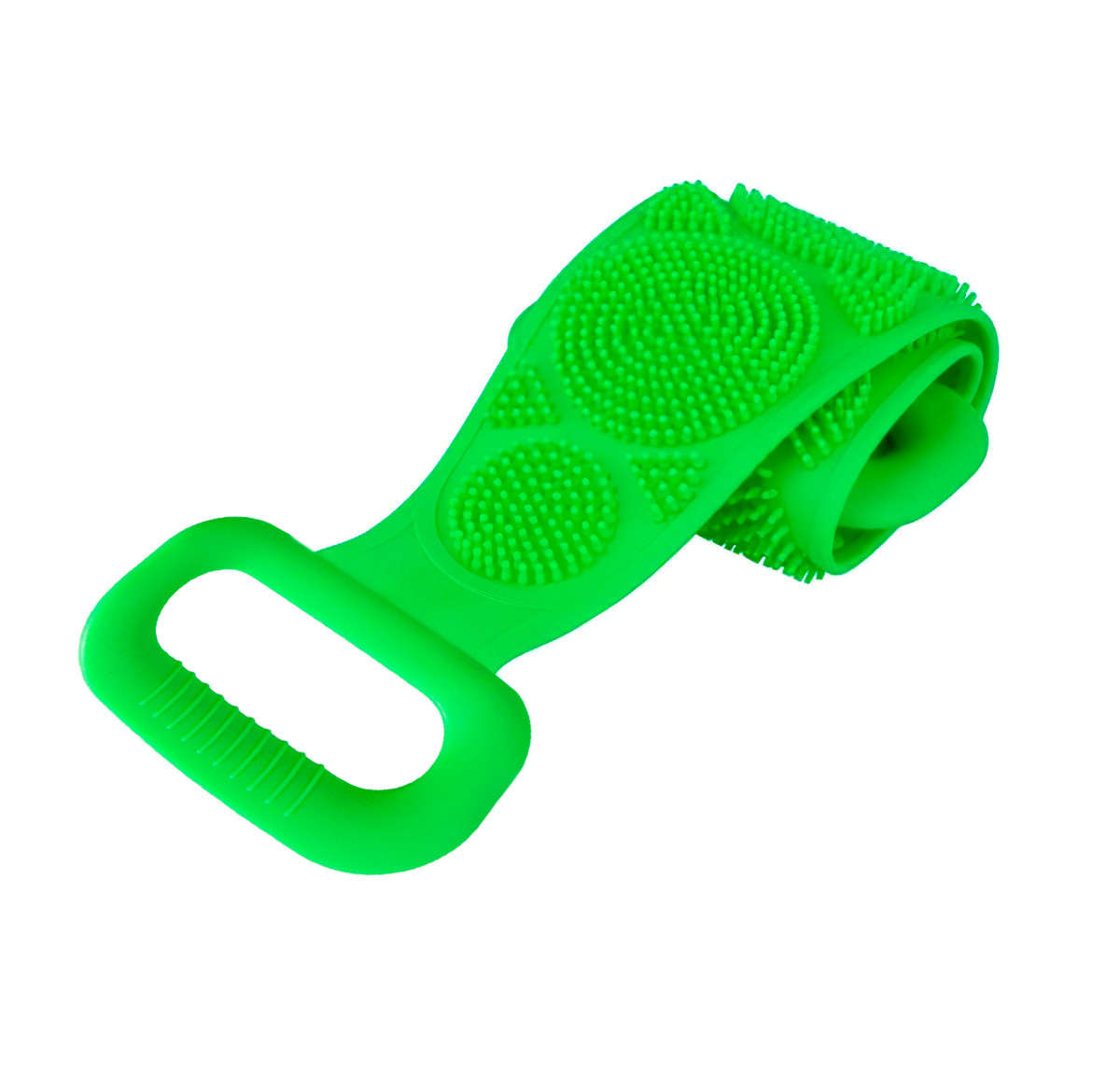 Силиконовая мочалка для тела "Silica gel bath brush" Зеленая, щетка мочалка для душа двухсторонняя (ZK) - фото 5 - id-p1687248357