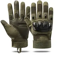 Тактичні рукавички з посиленим протектором оливковий XL