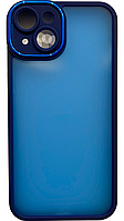 TPU чехол Luxury Metal Lens на iPhone 14 Pro Max (на айфон 14 про макс) синий