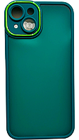 TPU чехол Luxury Metal Lens на iPhone 14 Pro Max (на айфон 14 про макс) зеленый