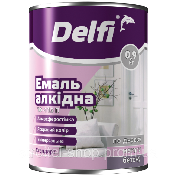 Емаль алкідна ПФ-115П ТМ "Delfi" (блакитна) 0,9 кг