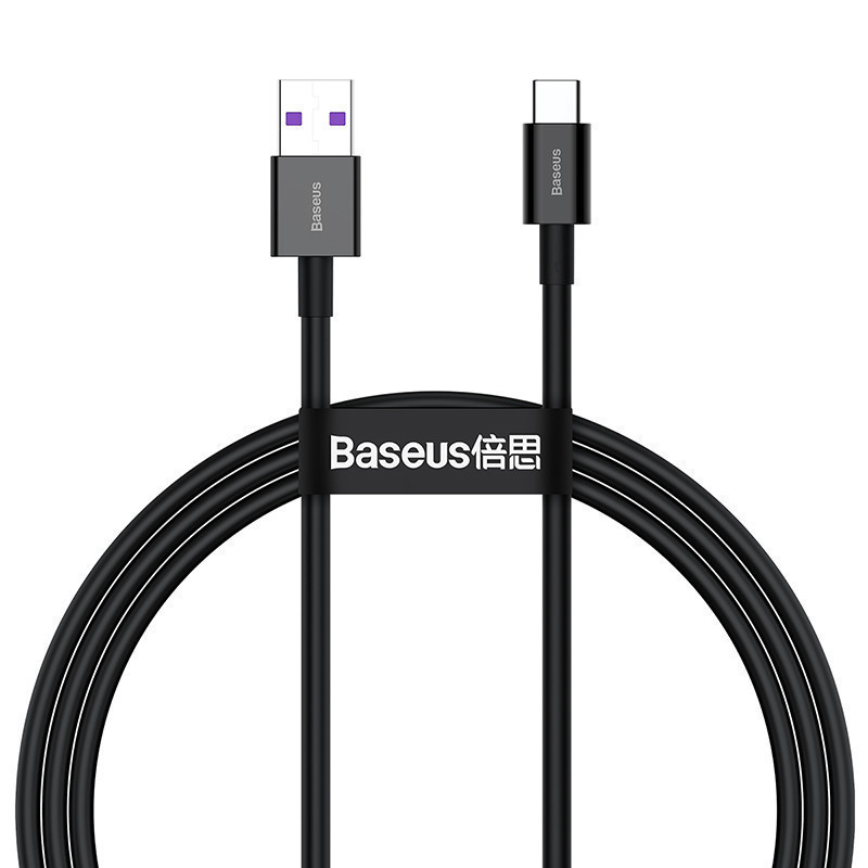 Кабель для швидкої зарядки Type-C на USB Baseus 66W 6A Superior Series Fast Charging (чорний) 1м