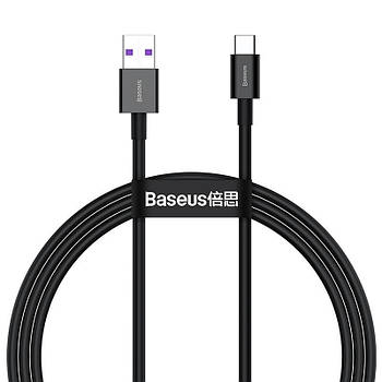 Кабель для швидкої зарядки Type-C на USB Baseus 66W 6A Superior Series Fast Charging (чорний) 1м