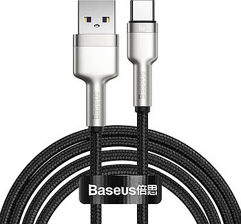Кабель для швидкої зарядки USB на Type-C BASEUS 6A 66W Cafule Series Metal Data Cable 2м (чорний)