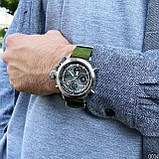 Чоловічий годинник AMST 3003 Silver-Black Green Wristband, фото 8