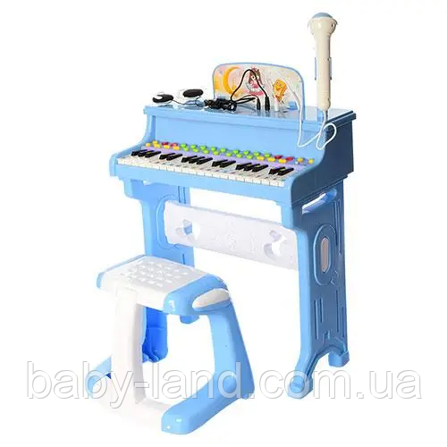 Купить Детский синтезатор пианино на ножках со стульчиком и микрофоном ...