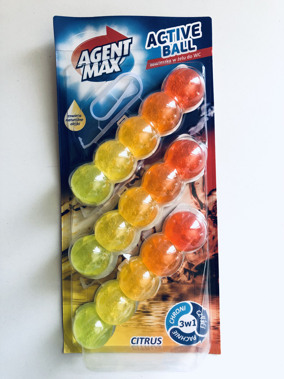Освіжувач для туалету Agent Max Active Ball Citrus 3 шт.