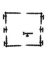 Комплект кованой фурнитуры на распашные ворота - кованые петли и засов Черный 460х620