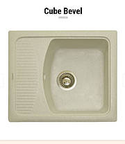 Прямокутна кухонна мийка Granitika Cube Bevel CB585020 льон 58х50х20, фото 2