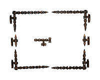 Комплект кованой фурнитуры на распашные ворота - кованые петли и засов Медь 460х770