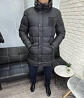 Чоловіча зимова довга куртка Calvin Klein H2544 чорна