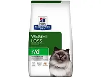 Корм для котів Хіллс Hills PD Feline R/D Weight Loss з куркою 1,5кг при ожирінні, для зниження ваги