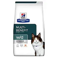 Корм для кошек Хиллс Hill's PD Feline W/D Multi Benefit с курицей 1,5кг при сахарном диабете для контроля веса