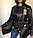 Куртка жіноча з екошкіри трансформер чорна, фото 7