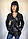 Куртка жіноча з екошкіри трансформер чорна, фото 6
