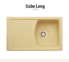 Прямокутна кухонна мийка Granitika Cube Long CL785020 пісок 78х50х20, фото 2