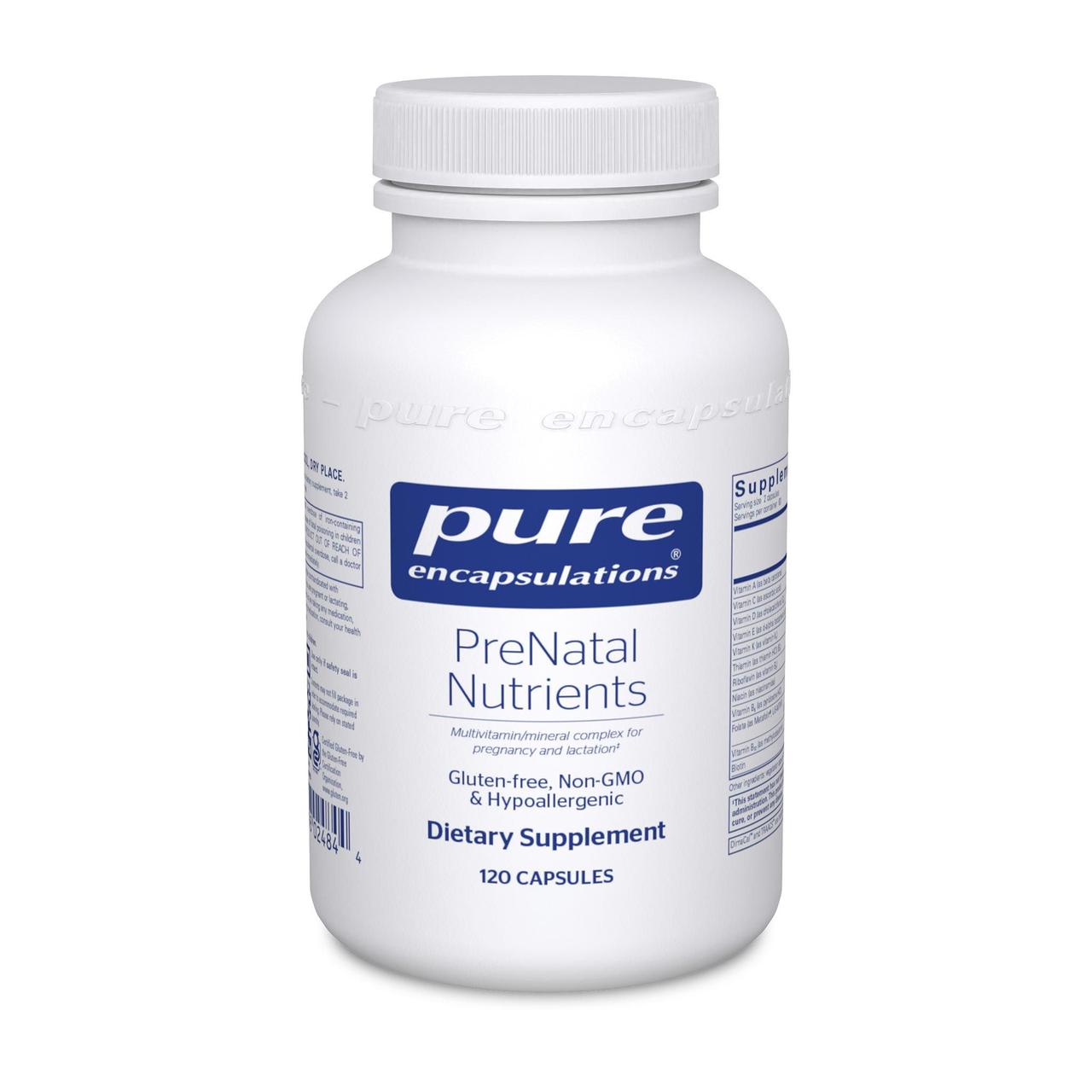 Мультивітаміни для вагітних, PreNatal Nutrients, Pure Encapsulations, 120 капсул BX767