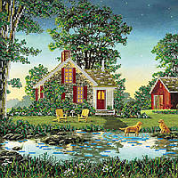 Схема для вишивання бісером на натуральному художньому холсті "Вечір на дачі" Абрис Арт AC-153
