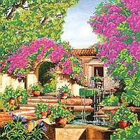 Схема для вишивання бісером на натуральному художньому холсті "Дворик" Абрис Арт AC-125