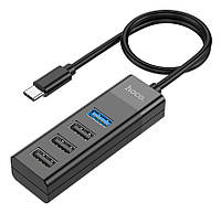 USB Хаб Hoco HB25 4в1 Type-C - USB3.0 + 3х USB2.0 Черный (HB25Type-C)