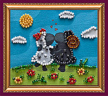 Набір для вишивання бісером "Магніт" Закохані овечки-1 Абрис Арт AMA-093