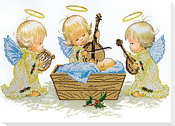 Набір для вишивання мікробісером на натуральному художньому холсті "Колискова ангела " Абрис Арт ABM-006