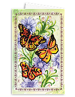 Набір для вишивки бісером "Листівка-конверт" Три метелика Абрис Арт AOM-008