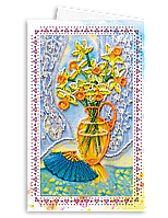 Набір для вишивки бісером "Листівка-конверт" Натюрморт з віялом Абрис Арт AOM-001