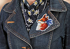 Набір для вишивання бісером прикраси на натуральному художньому холсті "Лисичка" Абрис Арт AD-106