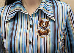 Набір для вишивання бісером прикраси на натуральному художньому холсті "Собачка" Абрис Арт AD-104