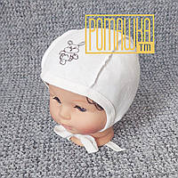 0-1 р 36 (1) тёплый с начёсом чепчик для новорожденных шапочка для грудничка с завязками 4017 БЖВ