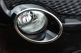 Накладки на передні ліхтарі OmsaLine для Nissan Juke (2010-2014) нержавіюча сталь (2 шт.)