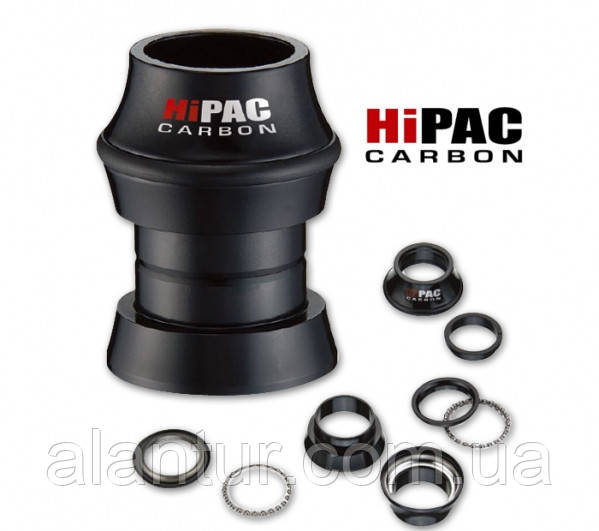 Рулева колонка VP-A57A для гірських і дорожніх велосипедів, чорна, 1,1/8" дюйма, 107 г, фото 1