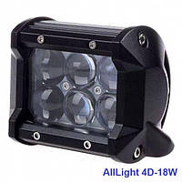 LED фара светодиодная 18W (3W*6) 10-30V 98*73*65mm  Дальний/Spot (4D - 18W / S)