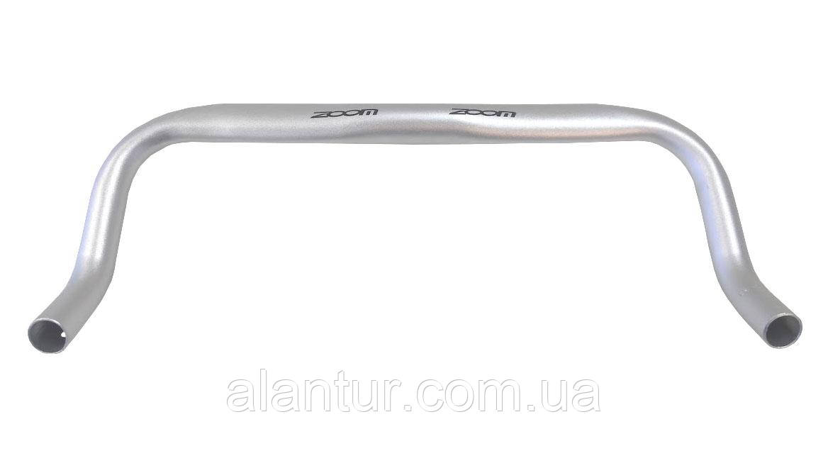 Руль ZOOM DR-AL-149BTFOV для фіксованих велосипедів 420x31.8 мм алюмінієвий сріблястий, фото 1