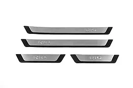 Накладки на пороги Omsa Line для Kia Rio (2012-2017) Алюміній + пластик (4 шт)