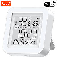 Розумний Wi-Fi датчик температури та вологості USmart THD-03w, термогігрометр з годинником та календарем, Tuya