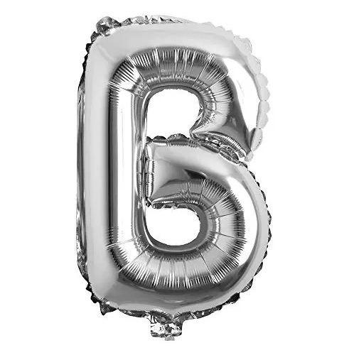 Фольгована надувна кулька літера B | Серебро